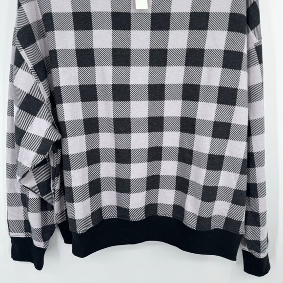 Victorias Secret PINK Buffalo Plaid Sweatshirt gray Size Medium womens new - Picture 5 of 11